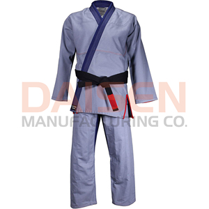 Kimono BJJ unisexe adulte en coton gris, tenue d'arts martiaux durable, coupe classique, vêtements d'entraînement - Product Image 4