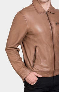 Chaqueta de cuero para hombre con cuello alto, estilo urbano, moderna, impermeable, ecológica, con parches bordados, para invierno. - Product Image 6