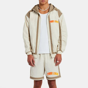 Survêtements d'hiver décontractés en coton 100% de haute qualité, à blocs de couleur, avec fermeture éclair, grande taille, pour le jogging, logo personnalisé, écologiques - Product Image 1