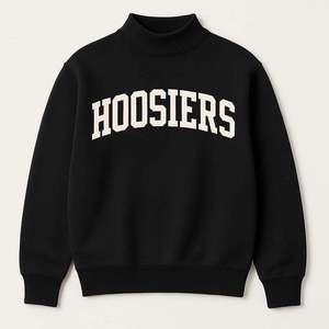 Sweat-shirt unisexe Hoosiers à col montant, pull molletonné oversize décontracté à manches longues, chaud pour l'hiver, en mélange de coton, motif universitaire - Product Image 1