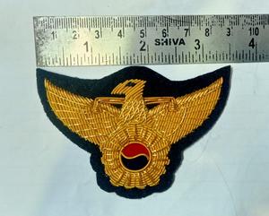 High Quality Luxury Eco-Friendly 3D Bullion Wire Eagle Emblem-Zardozi Embroidered <b>Sew</b>-On Badge Safety <b>Pin</b> Metallic Thread - Product Image 2