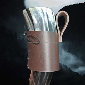 Icónico hecho a mano cuerno de búfalo Stein jarra de vidrio pulido con estilo Animal para cerveza hidromiel aficionados producto artesanal natural - Product Image 2