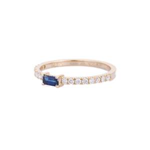 แหวนแต่งงานมอยส์ซาไนต์ทรงปรินเซสคัท ทองคำชมพู 18K - Product Image 5