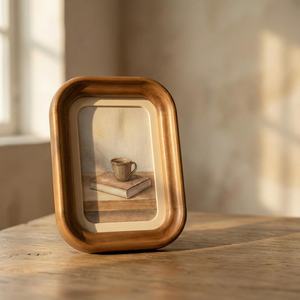 Marco de Fotos de Madera de Acacia Rústico, Hecho a Mano, Ecológico, Ligero, de Tamaño Pequeño, de Madera Maciza, para Aniversario - Product Image 1