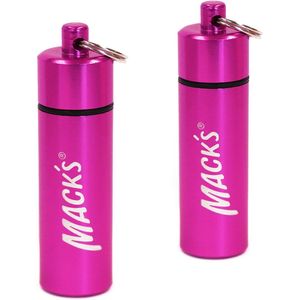 Confezione da 2 Custodie Portachiavi in Alluminio Rosa per Contenitori Impermeabili per Tappi per Orecchie e Set di Clip Nasali - Product Image 2