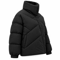 Blouson matelassé pour homme, col montant, bouton unique, coupe-vent, hiver, décontracté, coupe ample, longueur courte, rembourrage en polyester, épais