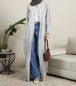 Nouvelle vente flash : magnifique abaya pour femmes de Dubaï, vêtements et accessoires islamiques traditionnels, longueur au sol, manches longues, ouverture sur le devant - Product Image 1