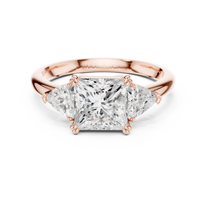 Anillo de Compromiso de Oro Amarillo de 14K con Diamante Cultivado en Laboratorio Certificado por IGI de 2CT, Corte Princesa y Corte Trillón Lateral, para Aniversario o Boda - Product Image 5