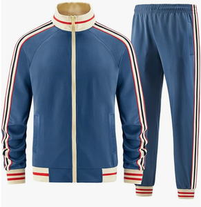 Ensemble de survêtement 2 pièces à capuche pour homme, personnalisé, en polaire technique, séchage rapide, brodé, color block, style streetwear, automne-hiver, vente en gros - Product Image 4