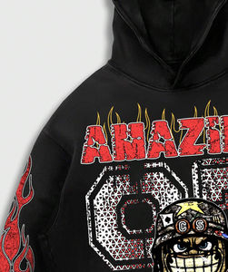 Conjunto de Sudadera con Capucha y Pantalones Deportivos para Hombre, con Estampado DTF de Estrellas y Letras Personalizado, de Alta Calidad y en Tendencia - Product Image 4