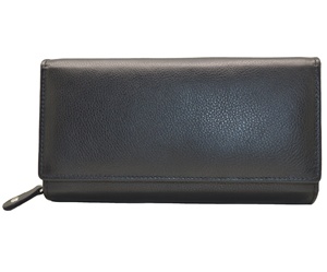 Genuine Leather <b>Long</b> <b>Wallet</b> Unisex Zipper Closure Minimalist Design Large Capacity Daily Use - Product Image 5