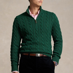 Cardigan en laine torsadée pour homme, col roulé, manches longues, couleur unie, fermeture éclair, pull d'hiver anti-boulochage, matière épaisse, vêtement d'hiver - Product Image 5