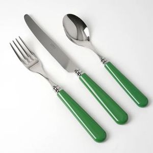 Juego de Cubiertos Modernos de Acero Inoxidable con Mango Verde, Aptos para Lavavajillas, para Bodas, Cenas y Fiestas - Product Image 1