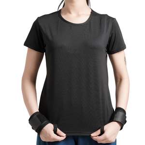 Camiseta Deportiva de Manga Corta para Mujer, Negra, de Secado Rápido, Cuello Redondo, Ligera, Transpirable, para Gimnasio, Fitness, Running, Yoga, Ropa Deportiva Informal - Product Image 1