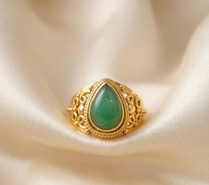 925 Sterling <b>Silver</b> Green Chrysoprase <b>Ring</b> Vintage Boho Statement <b>Ring</b> Rose Gold Yellow Gold Plated Handmade Jewelry <b>for</b> <b>Men</b> her - Product Image 2