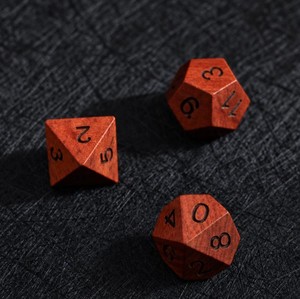 Wooden <b>Dice</b> Set <b>Polyhedral</b> Gaming <b>Dice</b> Natural Grain Durable Build Smooth Rolling Clear Numbers Games - Product Image 5