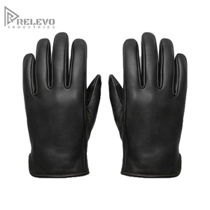 Gants en cuir noir pour homme sur mesure, cuir pleine fleur, gants de conduite avec surpiqûres contrastées, gants de travail, couleur/design au choix - Product Image 2