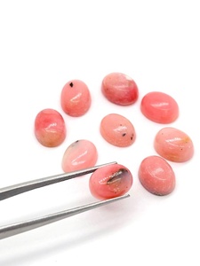 อัญมณีโอปอลสีชมพูรูปไข่ขนาด7x9มม. อัญมณีทรงหลวมธรรมชาติแบบเรียบพร้อมใบรับรอง Gia สำหรับการทำเครื่องประดับ - Product Image 2