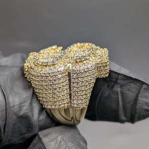 Anillo con Símbolo de Dinero con Diamantes Moissanite VVS, Anillo de Cóctel Estilo Hip Hop para Hombre - Product Image 5
