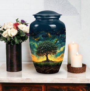 Urna Funeraria Mystic Tree Galaxy Bosque Encantado para Mujer Adulta, Capacidad de hasta 200 Pulgadas Cúbicas, Sabiduría del Árbol Celestial - Product Image 2