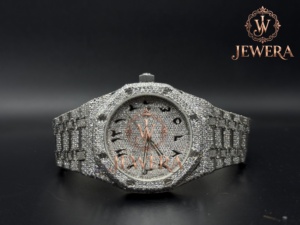 Full Stone Hip Hop Moissanite Diamond Watch with OEM ODM Customization for Global Distributors and Importers Available for Sale - Product Image 3