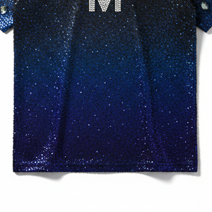 Camiseta con Pedrería Brillante para Mujer, Moda de Verano, Manga Corta, Decoración de Cristales, Talla Grande, Informal, de Algodón - Product Image 3
