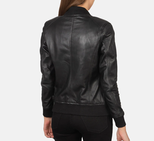 Chaqueta de Cuero Estilo Bomber para Hombre y Mujer, Unisex, Negra, con Cierre de Cremallera, Color Sólido, para Otoño e Invierno, Corte Regular, Estilo Ajustado, Chaqueta Biker - Product Image 2