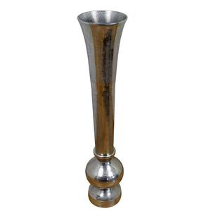 แจกันโลหะดีไซน์ไม้ไผ่แบบโมเดิร์น งานแฮนด์เมด สีเงิน สำหรับตกแต่งบ้านด้วยต้นไม้ประดิษฐ์ - Product Image 5