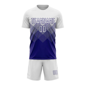 Custom White And Dark Purple Sublimation Soccer Jersey Ventilated Mesh Panel Inserts Teams Performance Style Set - Product Image 3