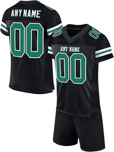 Maillot de football américain personnalisé pour adulte, 100 % polyester, coupe ajustée, respirant, séchage rapide, sangle réglable, col en V, transfert thermique - Product Image 4