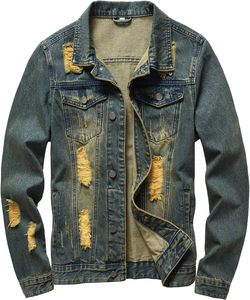 Blouson en jean premium pour homme, délavé vintage, en coton, boutonné, style streetwear décontracté, vêtement d'extérieur, personnalisable OEM ODM, vente en gros - Product Image 1
