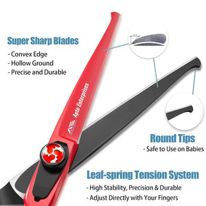 Tijeras de Pelo Profesionales para Peluquería, Kit de Corte de Pelo Negro y Rojo de 6 Pulgadas, Tijeras de Corte de Pelo con Puntas Redondeadas de Seguridad para Niños - Product Image 4