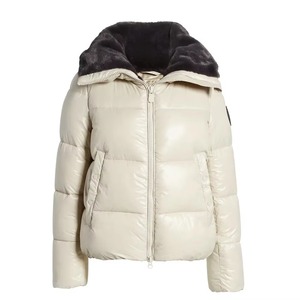Veste d'hiver pour femme en duvet de canard blanc avec col en vraie fourrure de renard, 90 % duvet, manteau court matelassé épais et chaud - Product Image 2