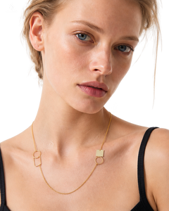 Unisex 18K Gold Plated Brass Geometric Pendant <b>Necklace</b> Minimalist <b>Box</b> Chain Daily Wear <b>Jewelry</b> - Product Image 4