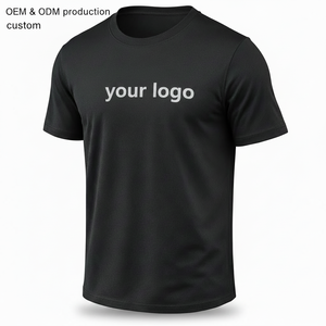 Custom Men's Black Summer Short Sleeve Crew Neck T-<b>Shirt</b> Moisture Wicking Premium 140g <b>Polyester</b> Blend Heat Transfer Printing - Product Image 5