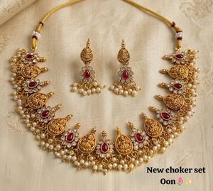 High Quality Traditional South Indian Ethnic Brass Bridal <b>Set</b> Zircon Flower Design Rose Gold Plated Third Party Wedding - Product Image 2