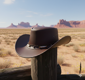 Sombrero de Vaquero de Cuero Personalizado con Diseño a Rayas para Adultos Unisex - Uso en Playa e Invierno - Product Image 3