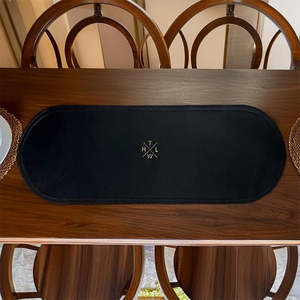 Set de 4 dessous-de-plat en cuir véritable et cuir végétalien, forme irrégulière, écologiques et imperméables, pour une touche de luxe - Product Image 3