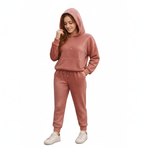 <b>Women's</b> Custom Eco-Friendly Breathable Plus Size Crop <b>Top</b> Jogger Tracksuit Set Hooded Windproof Printed <b>Zip</b>-Up Logo Casual - Product Image 1