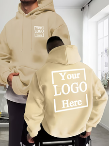 Sweat-shirt à capuche personnalisé beige, pull décontracté pour adultes, toutes saisons, vêtements promotionnels, impression sérigraphique, fabriqué au Bangladesh - Product Image 2