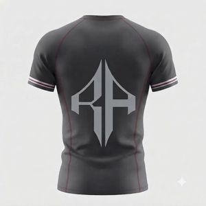 Nueva Camiseta de Rashguard Cómoda para MMA, Transpirable, de Secado Rápido, con Diseño de Cuello Redondo y Estampado por Sublimación, en Spandex/Poliéster, para Hombre, de RIVIAN ATLANTIC - Product Image 3