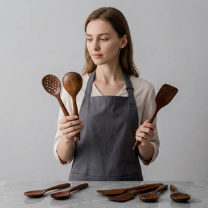 Handmade Collection Modern Natural Wooden Handcrafted Serving Spoon-Eco-Friendly Lightweight Durable Kitchen Utensil for Rice - Product Image 1