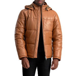 Plus Size Custom Design Leather Hooded Puffer Jacket Winter Outerwear Padded <b>Bubble</b> <b>Coat</b> Streetwear Winter <b>Coat</b> Puffer Jacket - Product Image 1