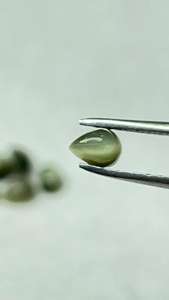 Ojo de Gato Natural de Grado Comercial, Forma de Pera 4x6 mm, Cabujón de Crisoberilo, Piedra Preciosa a Granel para Negocios de Joyería, Ojo de Gato Indio, MOQ Bajo - Product Image 4