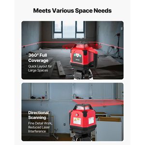 Kit de niveau laser rotatif autonivelant à 360 degrés de 1650 pieds avec trépied robuste, télécommande, laser horizontal rouge C - Product Image 6