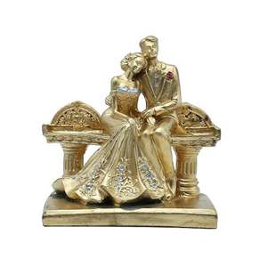 Escultura Artística para Sala de Estar, Centro de Mesa, Elegante Estatua de Pareja Romántica Dorada, Figura Decorativa, Regalo de Aniversario de Bodas - Product Image 3
