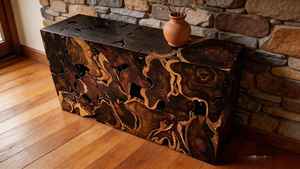 Hot Sale Joined Driftwood Trunk Root Sliced Modern Classic Artistic Decorative Black Reddish Yellow Sono Wood <b>Console</b> <b>Table</b> - Product Image 5