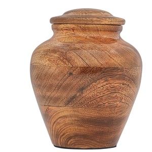 Urne funéraire de luxe artisanale en bois brûlé à motif fractal Lichtenberg pour cendres humaines, grande taille adulte, écologique, design épuré - Product Image 3