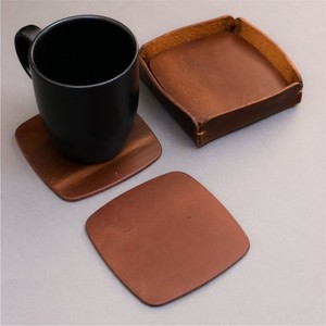 Modern Minimalist Brown Leather Coffee Cup Mug <b>Coaster</b> Set Non Slip Desktop Protection Wine <b>Drink</b> <b>Coaster</b> with Holder <b>Coasters</b> - Product Image 1