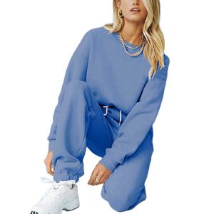 Dernière conception de haute qualité décontracté dame survêtement ample col rond pull 2 pièces costume surdimensionné Simples survêtement femmes ensembles 2026 - Product Image 3